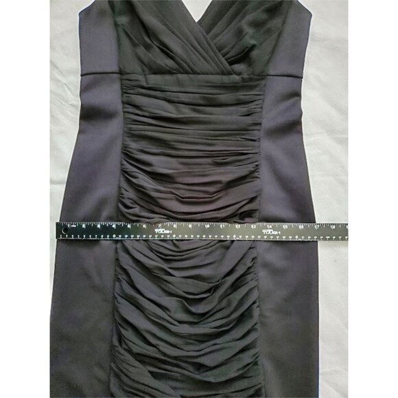 NWT WHBM Black Slimming Dress LBD Knee-Length Sleeveless V-Neck Front/Back  Sz 8 - Picture 9 of 12